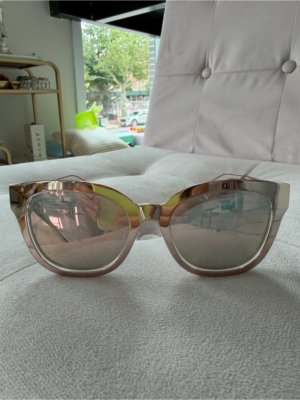 Christian Dior Ladies Diorama 1F Pink Mirror Reflective Cat Eye Sunglasses 🕶️